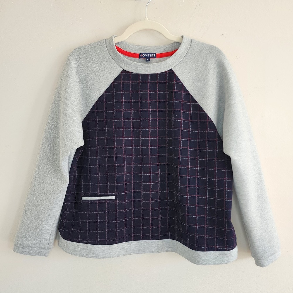 Movetes Mens Casual Relaxed Fit  Sweatshirt Size L 90s Retro Urban City Vibe